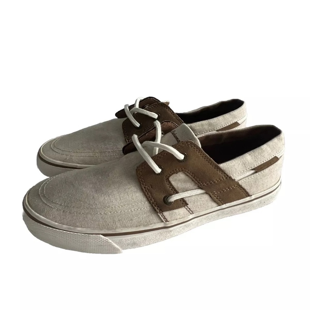 Tommy Bahama Boat Slip On Casual Canvas Lace Up Loafers Men's Shoes 9 NEW